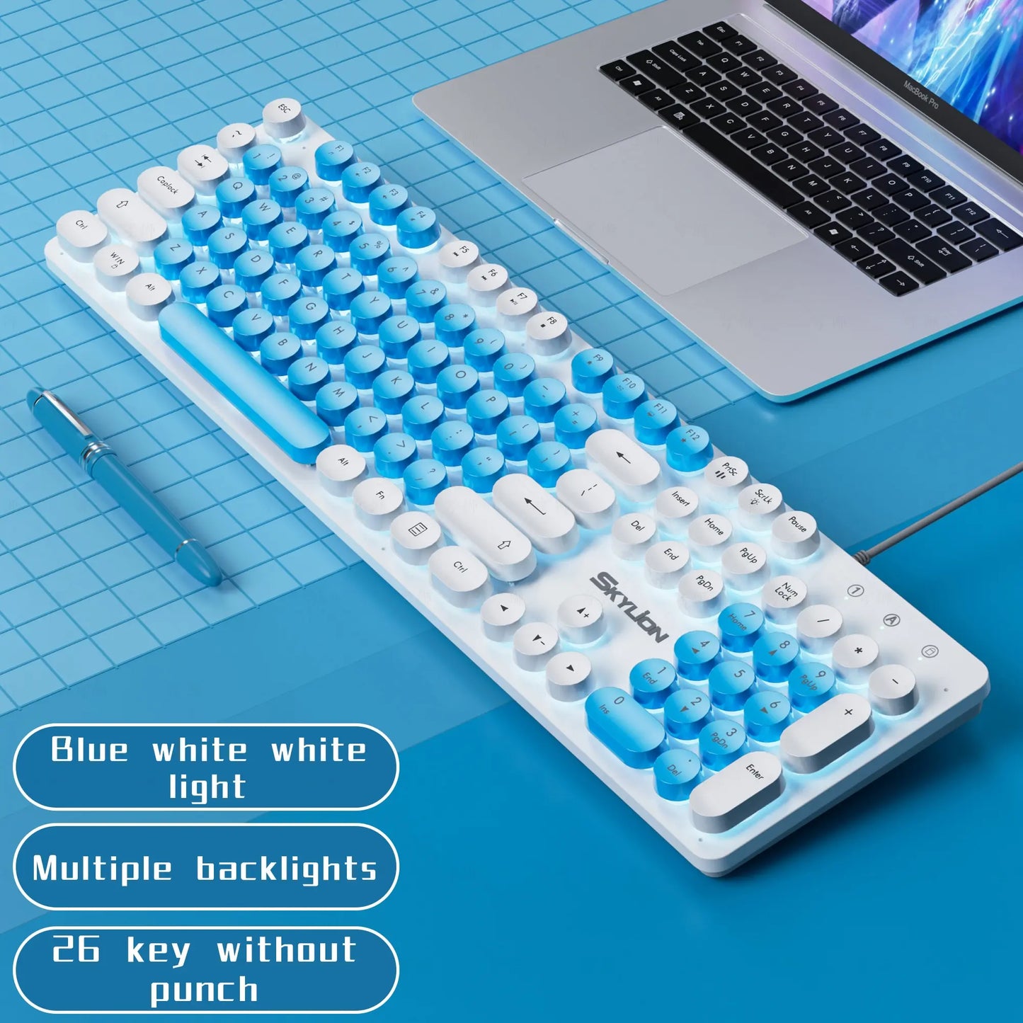 Gaming Wired 104 Keys Membrane Keyboard For Windows and IOS System