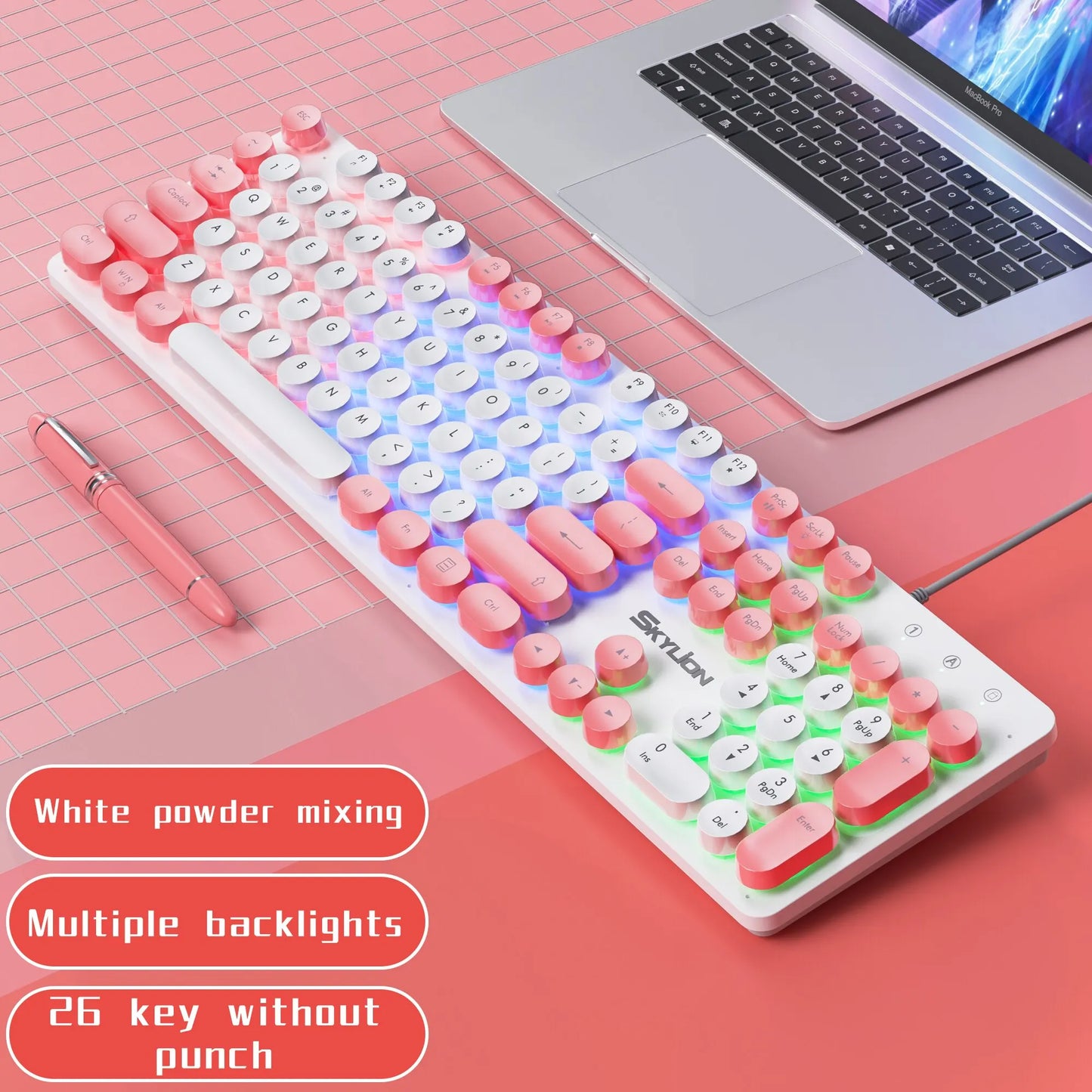 Gaming Wired 104 Keys Membrane Keyboard For Windows and IOS System