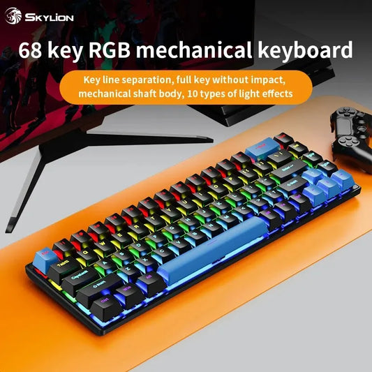 Gaming Wired Mechanical Colorful Lighting keyboard For Microsoft Windows and Apple IOS System