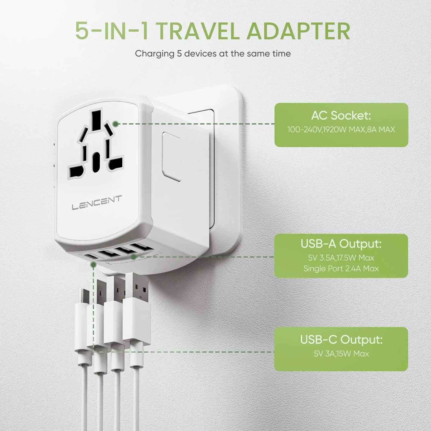 5-in-1 Universal Travel Adapter