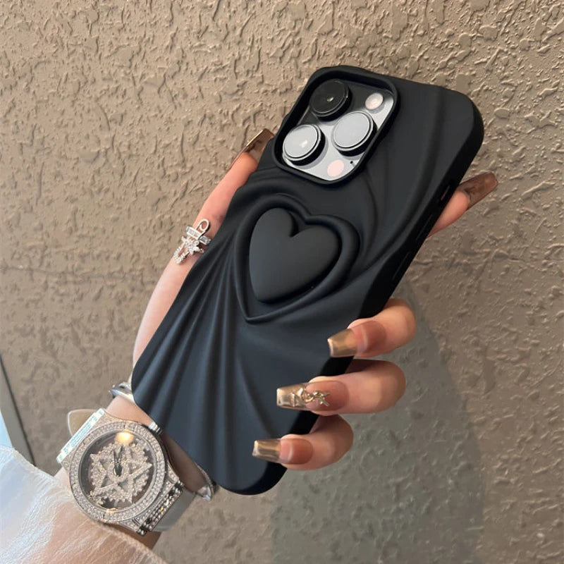 3D Love Heart Pattern Shock Proof Case For iPhone