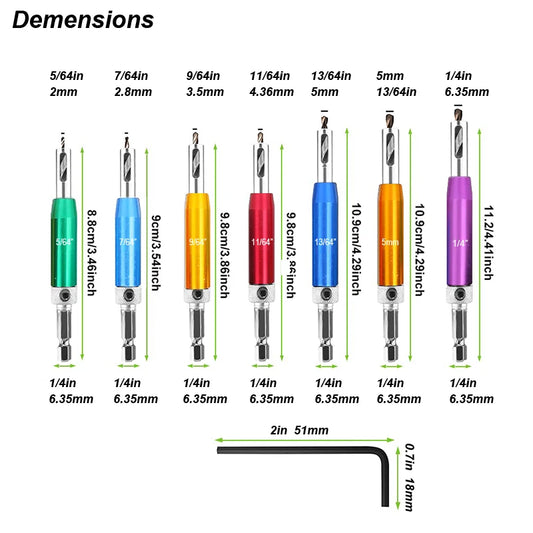 Self Centering Hinge Drill Bit Set