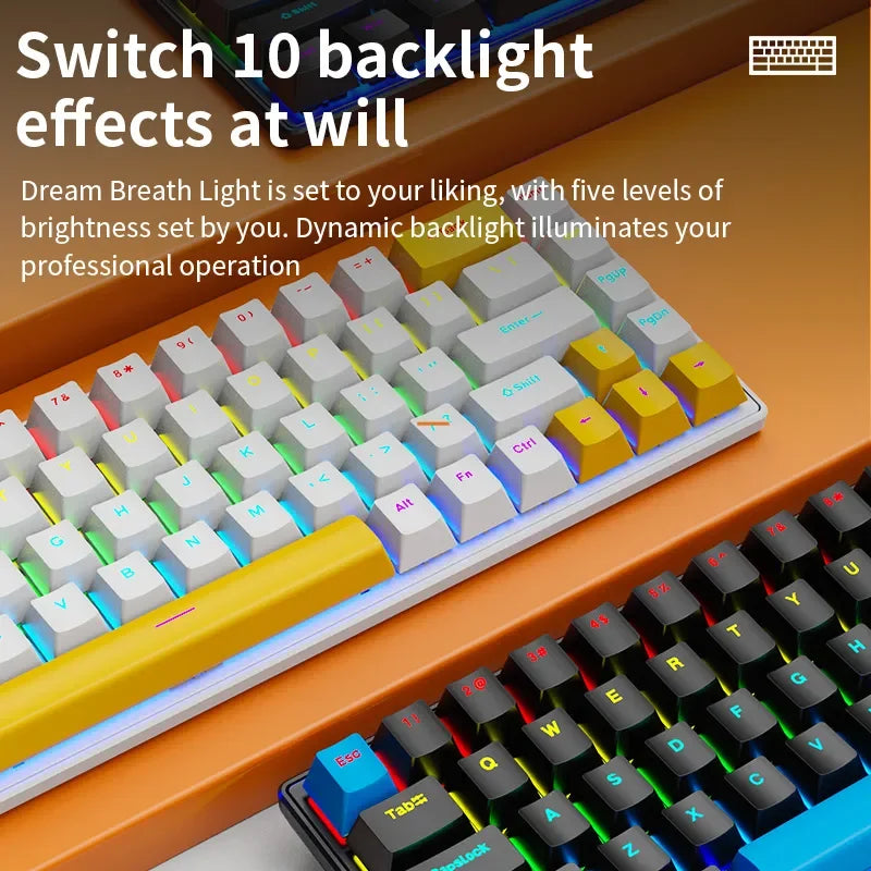Gaming Wired Mechanical Colorful Lighting keyboard For Microsoft Windows and Apple IOS System