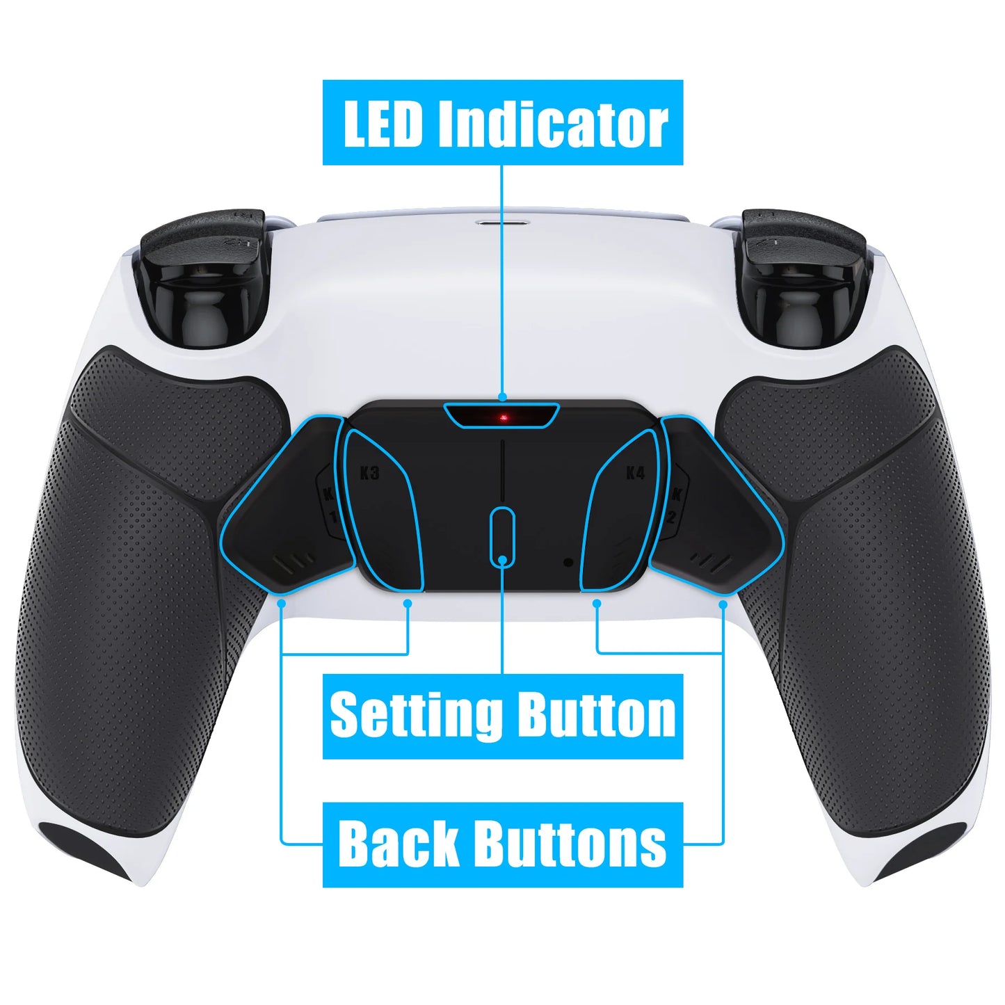 eXtremeRate Rubberized Grip Programable RISE4 Remap Kit for PS5 Controller BDM-010 & BDM-020