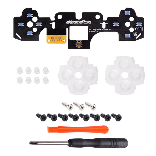 eXtremeRate Face Clicky Kit V2, Dpad Action Buttons, Mouse Click Kit for PS5 Controller BDM-010 & BDM-020