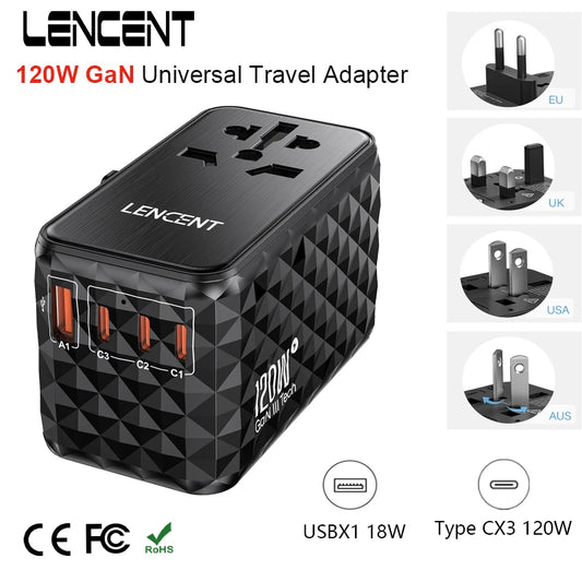 120W GaN Universal Travel Adapter