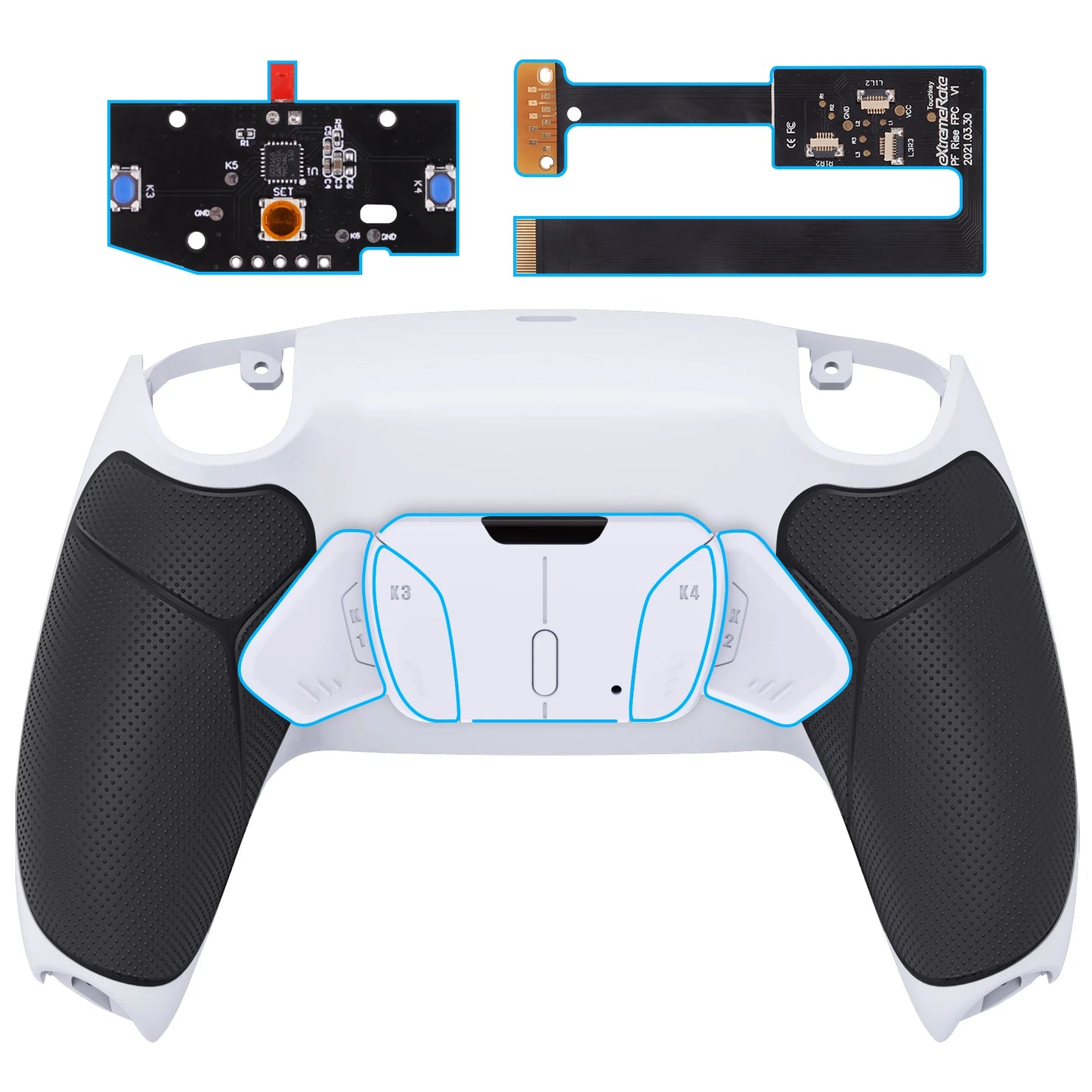 eXtremeRate Rubberized Grip Programable RISE4 Remap Kit for PS5 Controller BDM-010 & BDM-020