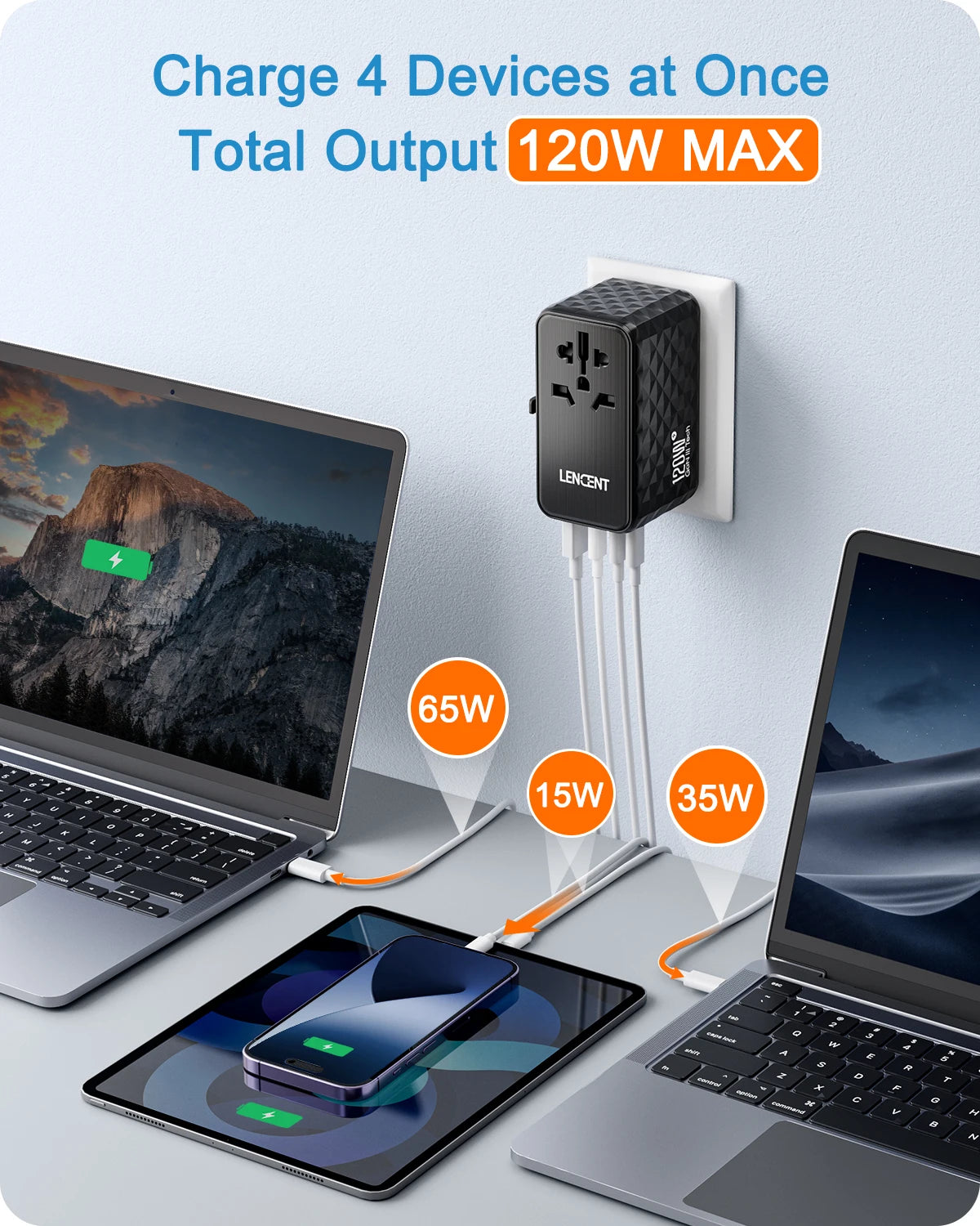 120W GaN Universal Travel Adapter