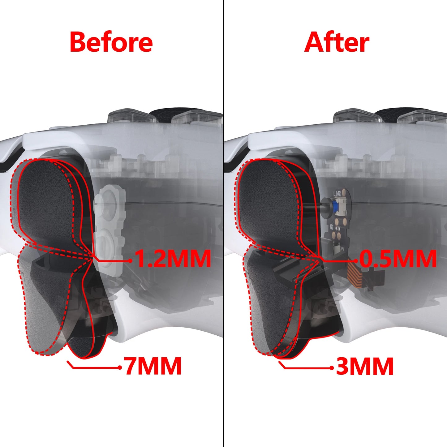 eXtremeRate L1/L2/R1/R2 Mouse Click Kit for PS5 Controller BDM-010 & BDM-020