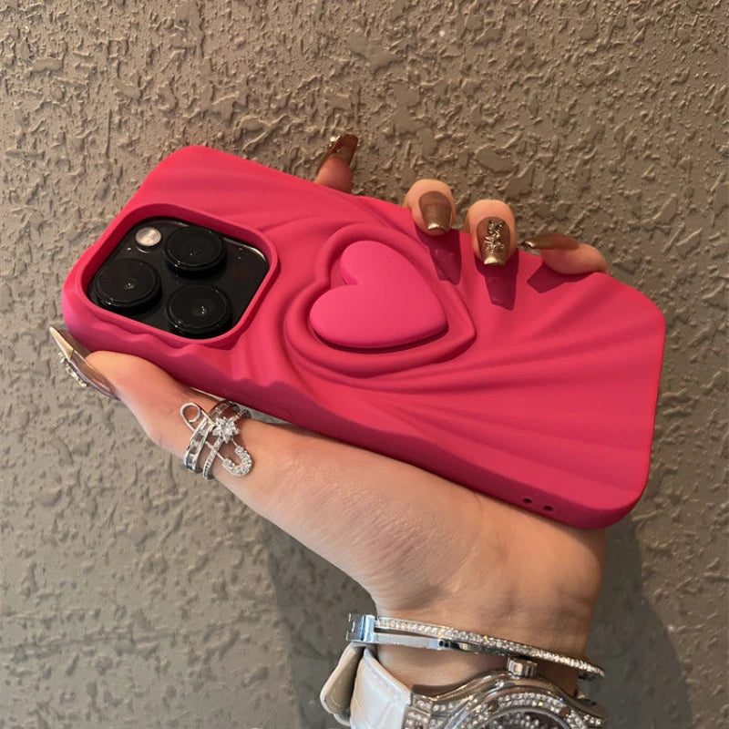 3D Love Heart Pattern Shock Proof Case For iPhone