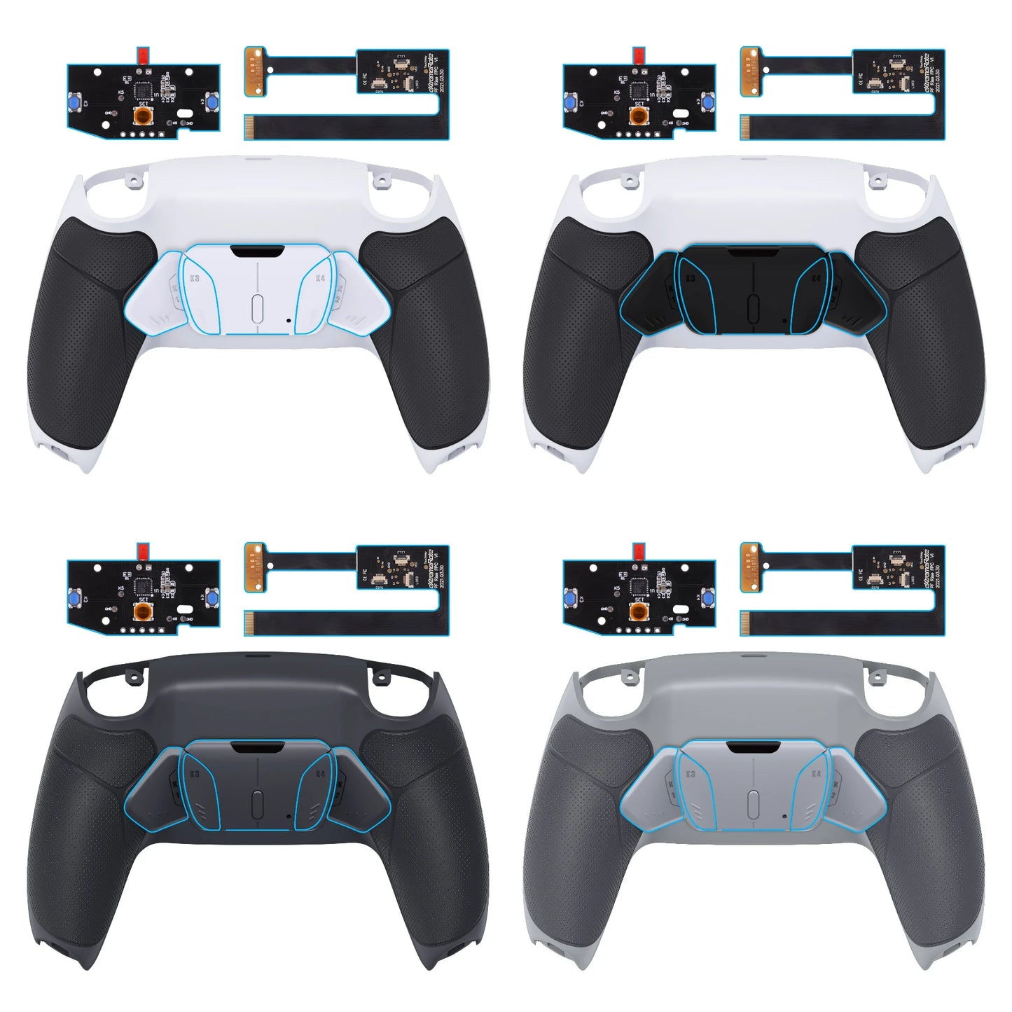 eXtremeRate Rubberized Grip Programable RISE4 Remap Kit for PS5 Controller BDM-010 & BDM-020